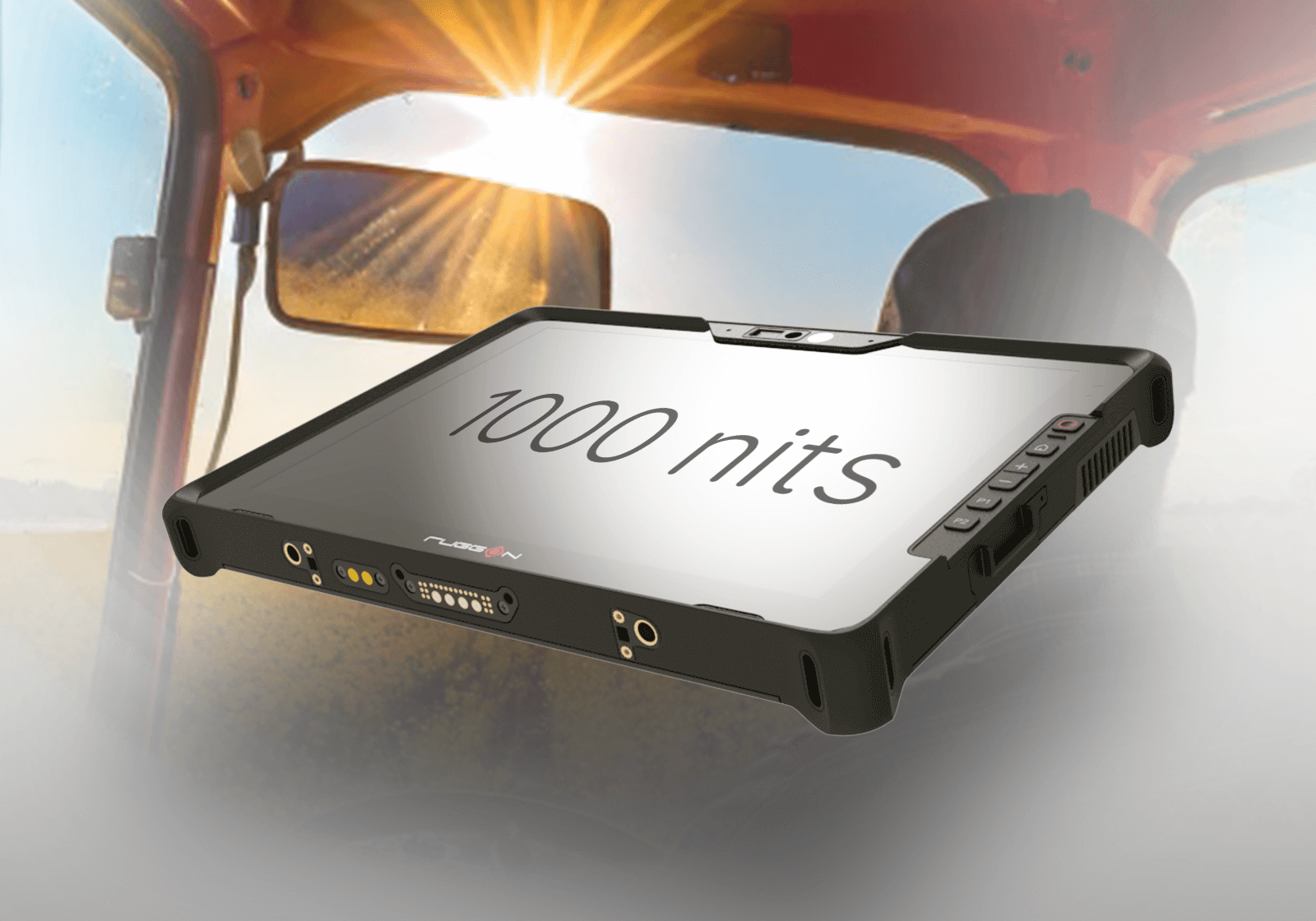Designed for security applications, RuggON rugged tablet is equipped with OCR barcode reader, fingerprint reader and NFC