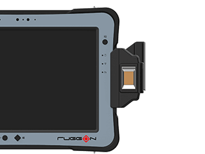 Rugged tablet with fingerprint reader and Machine Readable Zone Reader, MRZ, 2 in 1